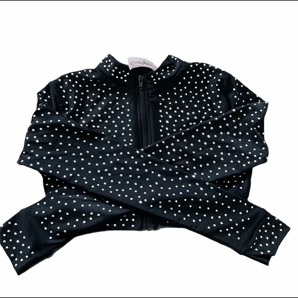 Rhinestone crop top jacket